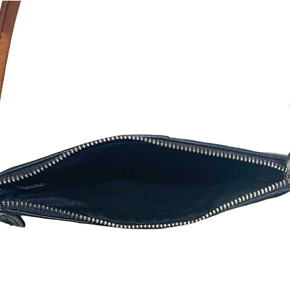 COACH Black Leather Zip Close Wristlet Wallet - Picture 8 of 9